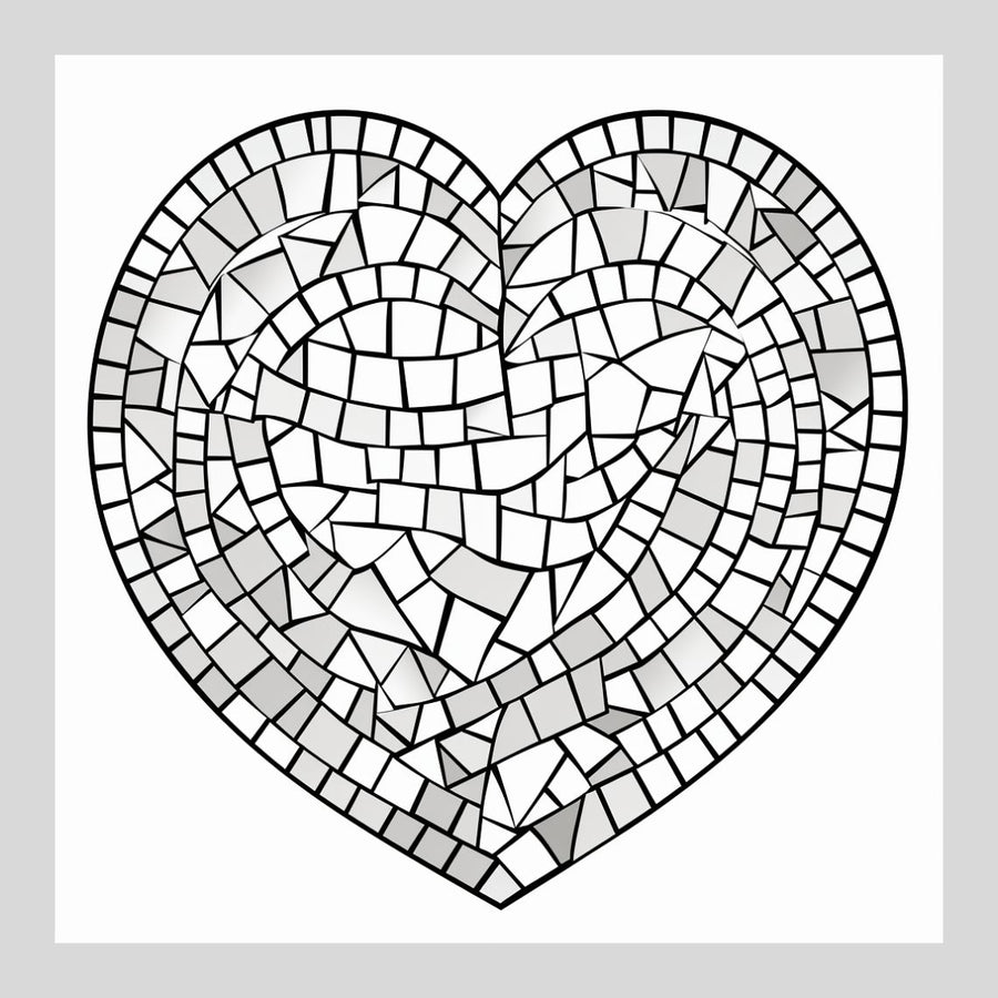 Mosaic Puzzle Heart for Leftover Drills - Canvas Only – Diamond Painting