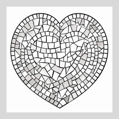 Mosaic Puzzle Heart - Leftover drills