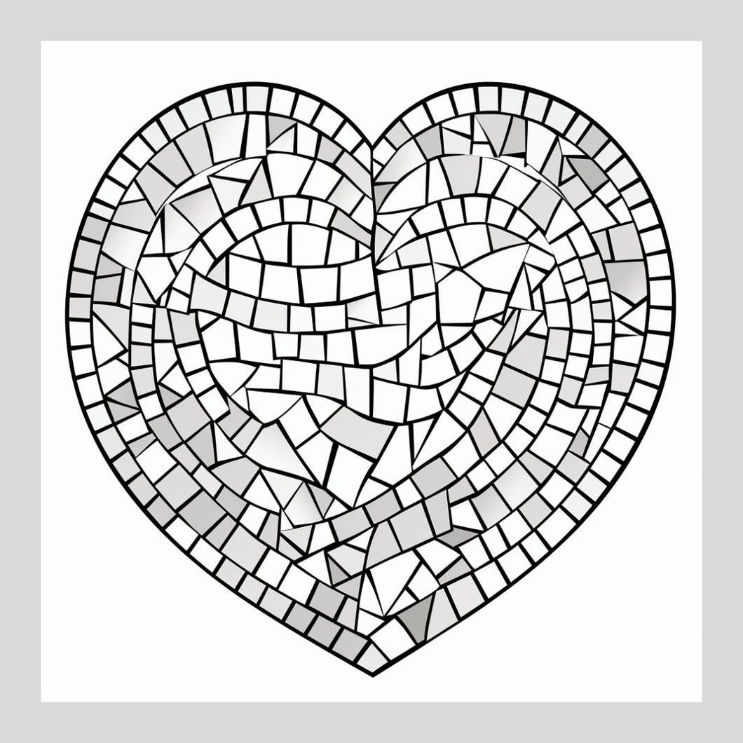 Mosaic Puzzle Heart - Leftover drills