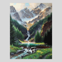 Load image into Gallery viewer, Mountains Waterfall Valley - Diamond Art
