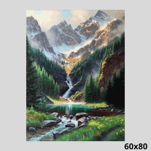 Mountains Waterfall Valley 60x80 - Diamond Art