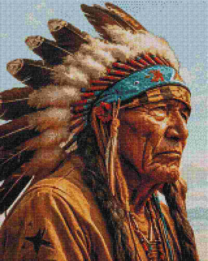 Native American Chief - Diamond Art