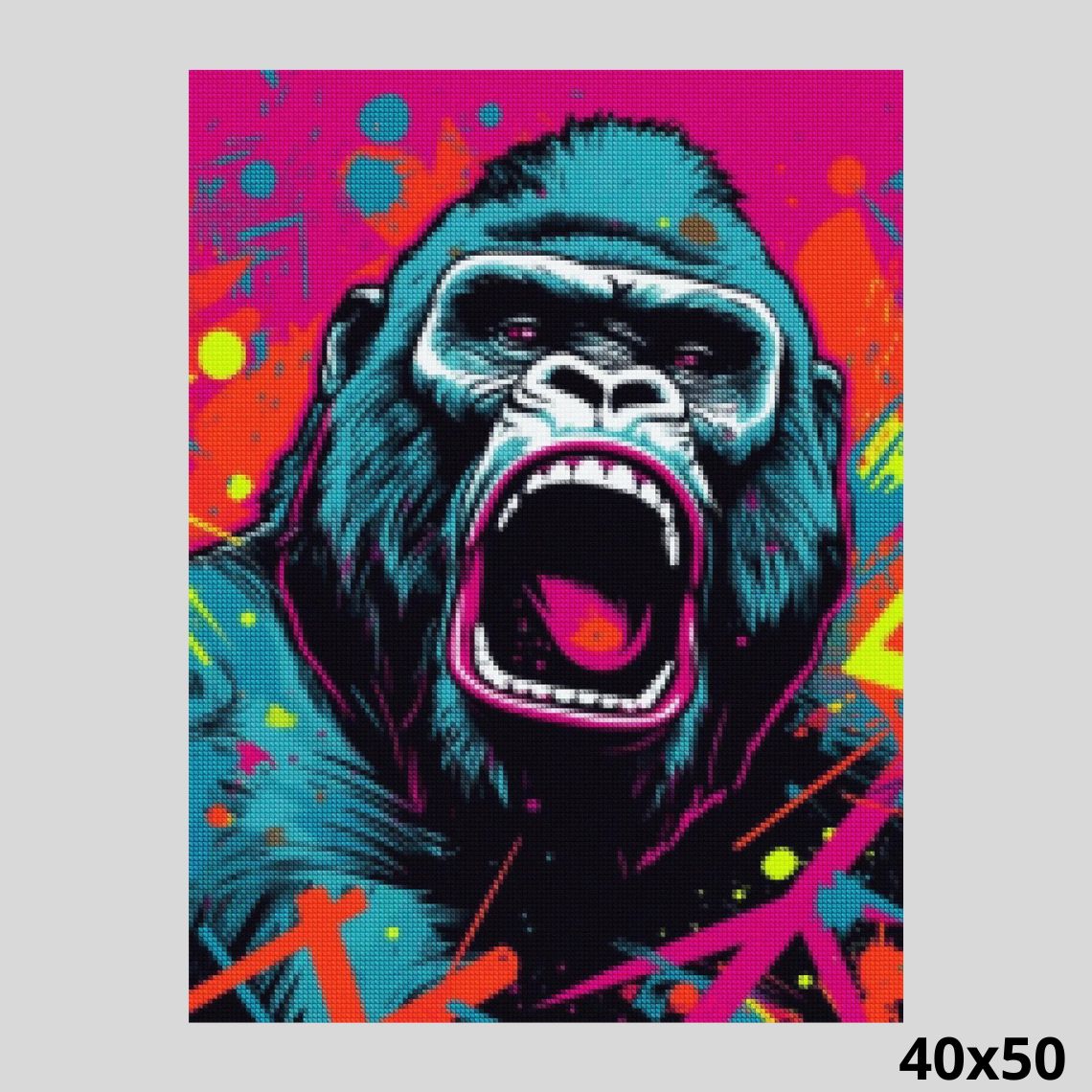 Neon Gorilla 40x50 - Diamond Painting