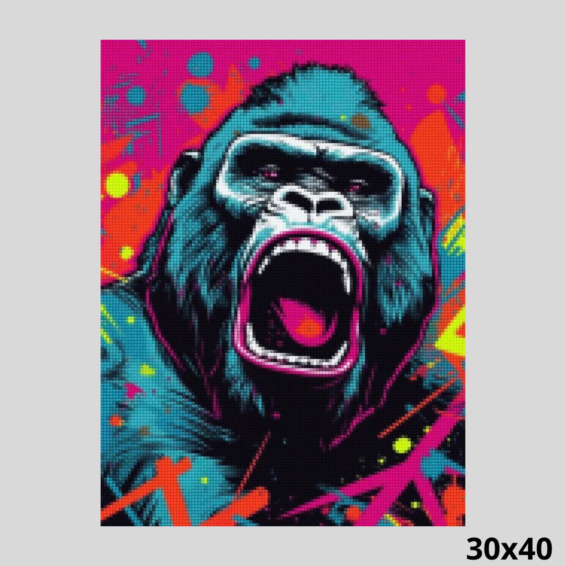 Neon Gorilla 30x40 - Diamond Painting