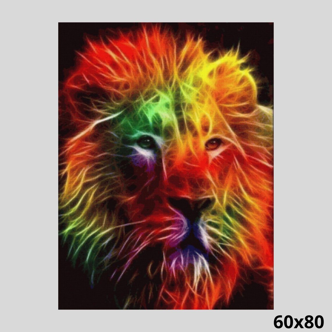Neon Smoke Lion 60x80 - Diamond Art World
