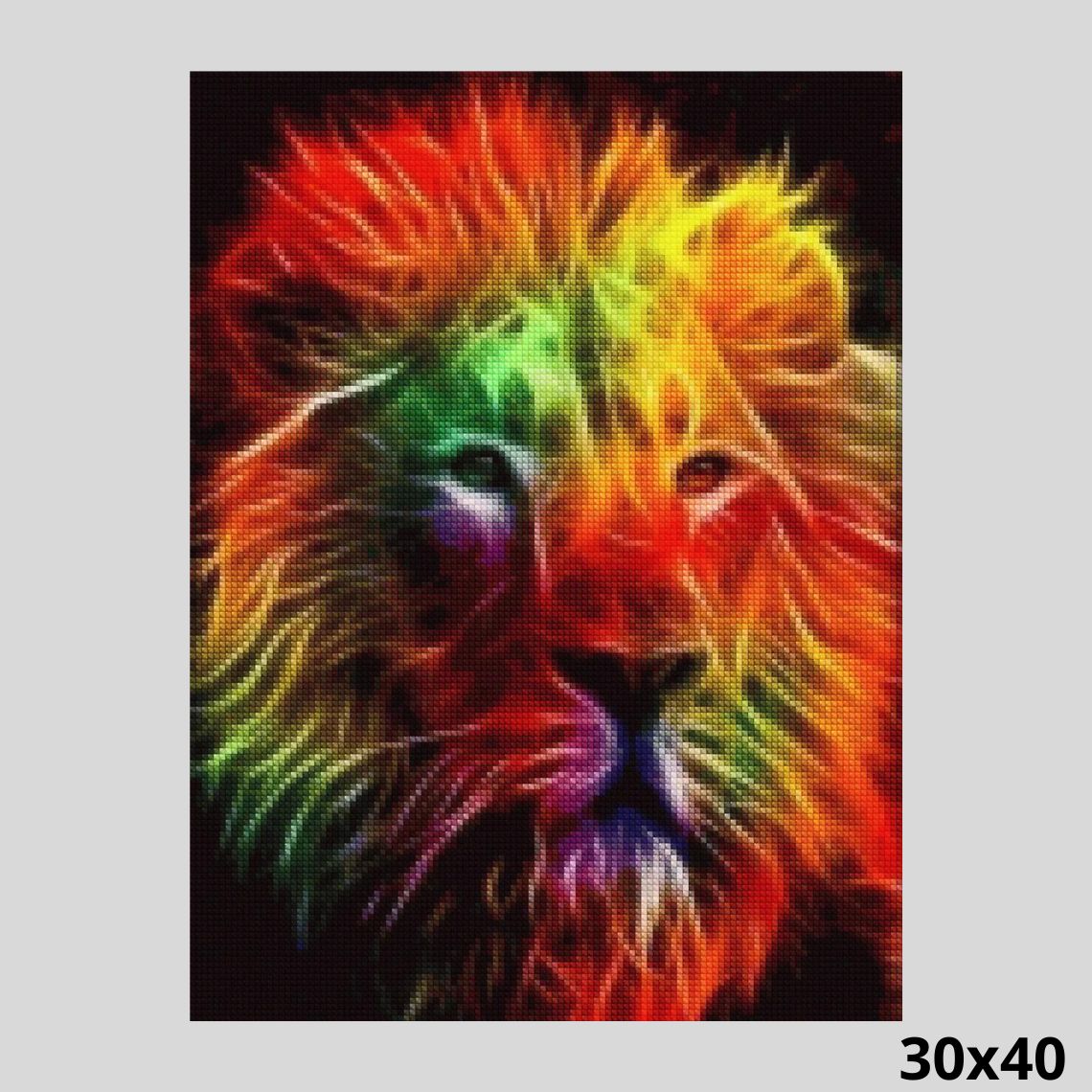 Neon Smoke Lion 30x40 - Diamond Art World