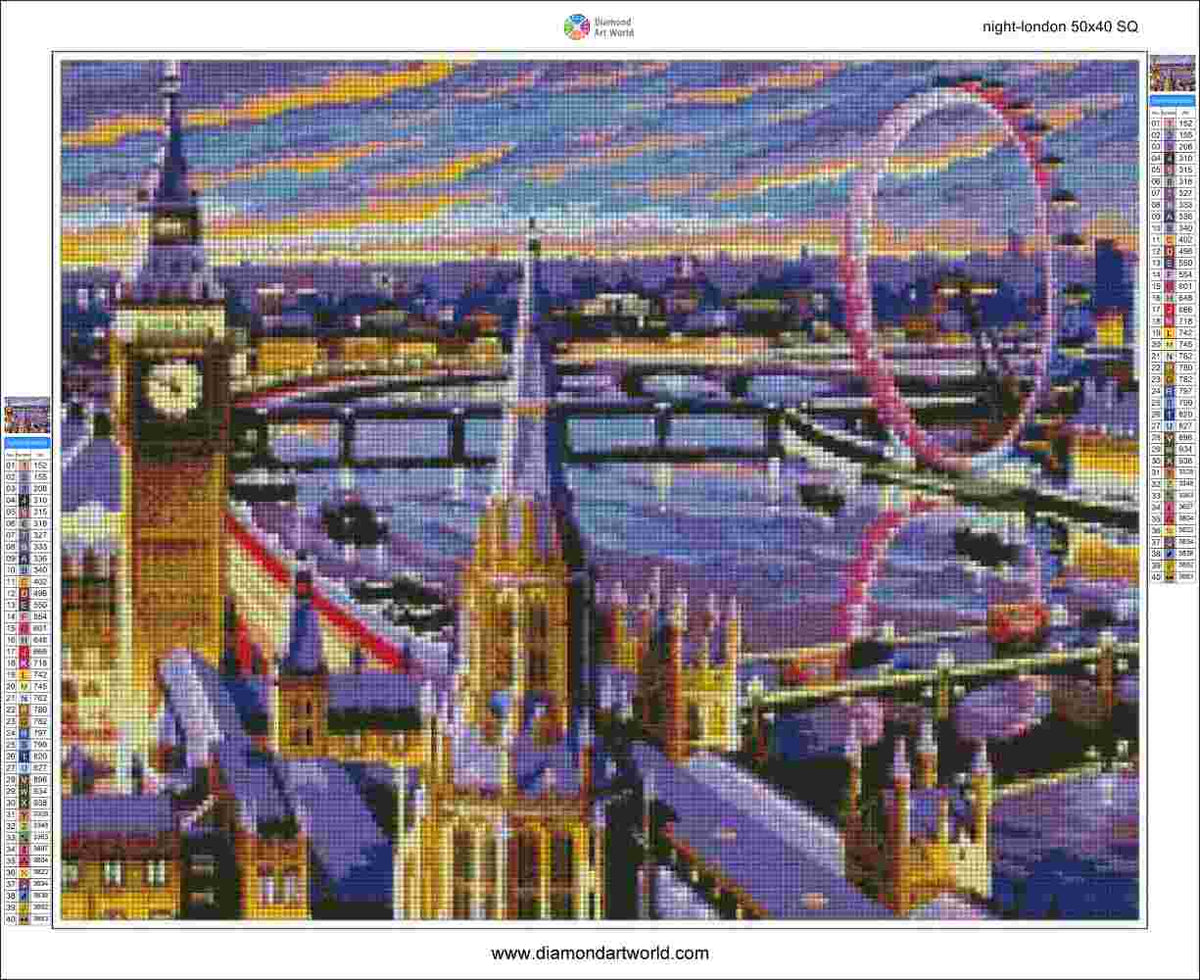 Night London - Diamond Painting Layout