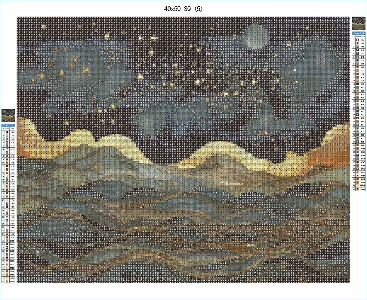 Nightscape over Gilded Tides - AB Diamond Painting – Diamond Art