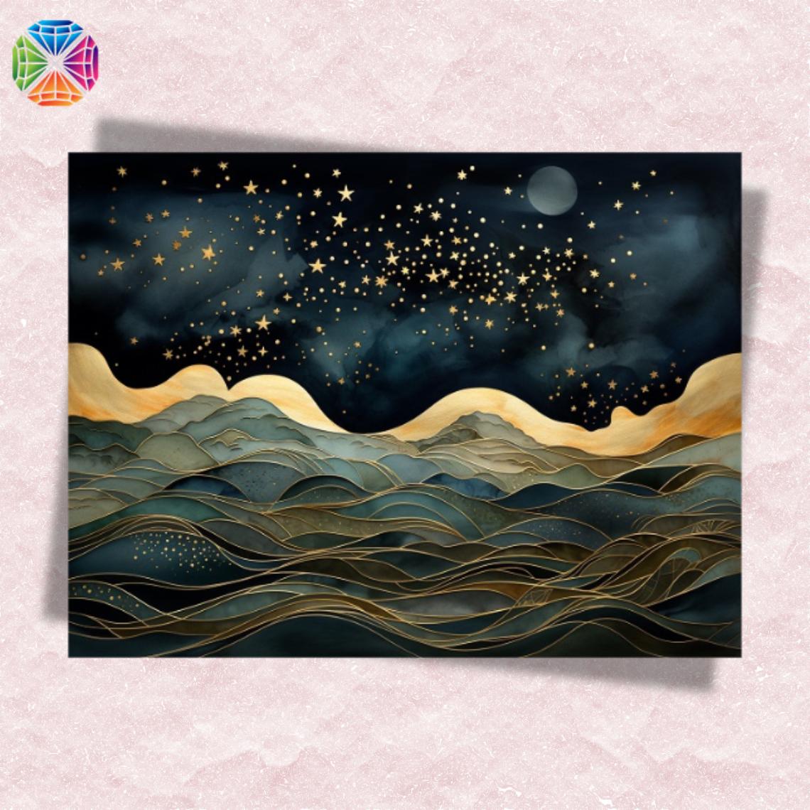 Nightscape over Gilded Tides - AB Diamond Painting