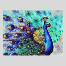 Load image into Gallery viewer, Peacock in Blue - Diamond Painting
