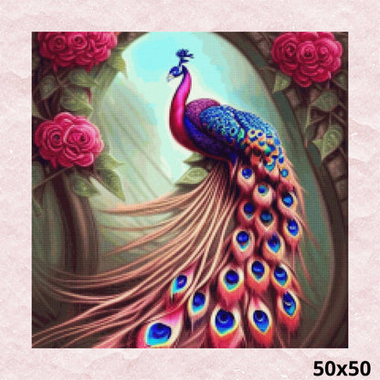 Peacock Rose Fantasy 50x50 - Diamond Painting