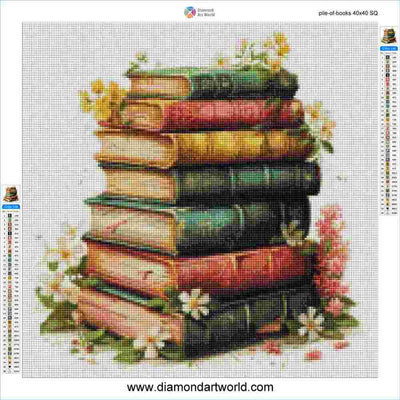 Pile of Books - Diamond Painting Layout