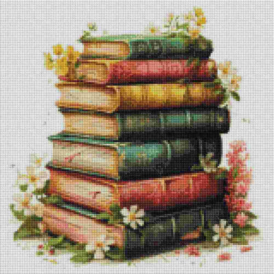 Pile of Books - Diamond Art