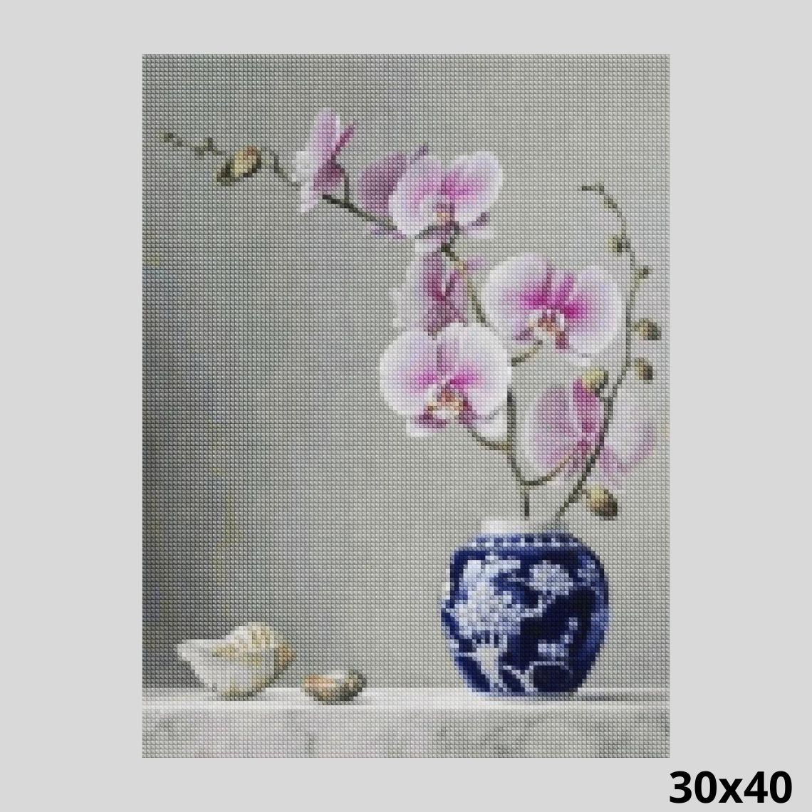 YSCOLOR Diamond Painting Kit 30x40cm Orchidea Zen - Tela Piena Full Drill Rotondo - Fai Da Te Antistress Con Diamanti