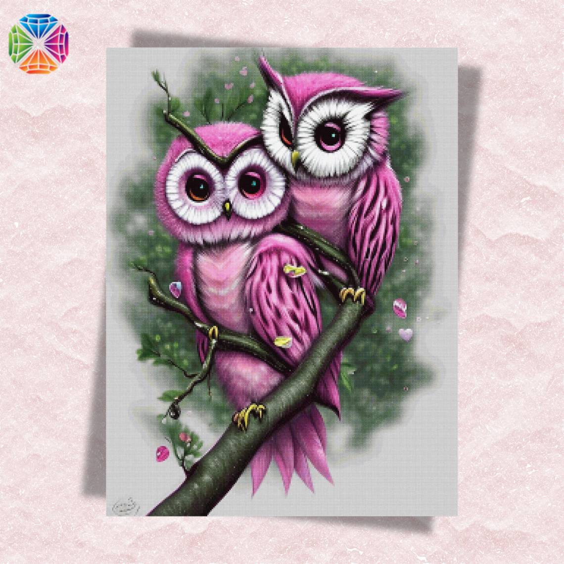 Pink Pair of Owls - Diamond Painting