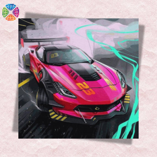 Pink Racing Car - Diamond Painting