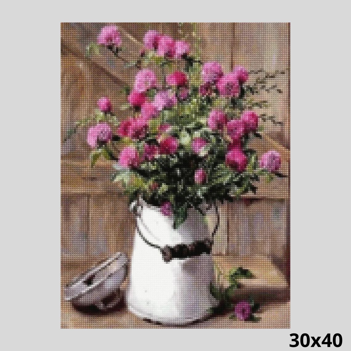 Pink Wild Flowers 30x40 - Diamond Art World