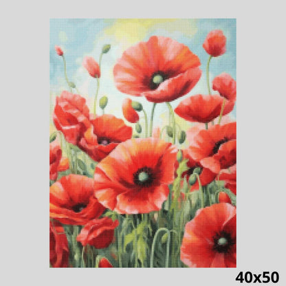 Poppy red 40x50 - Diamond Painting