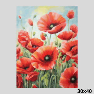 Poppy red 30x40 - Diamond Painting