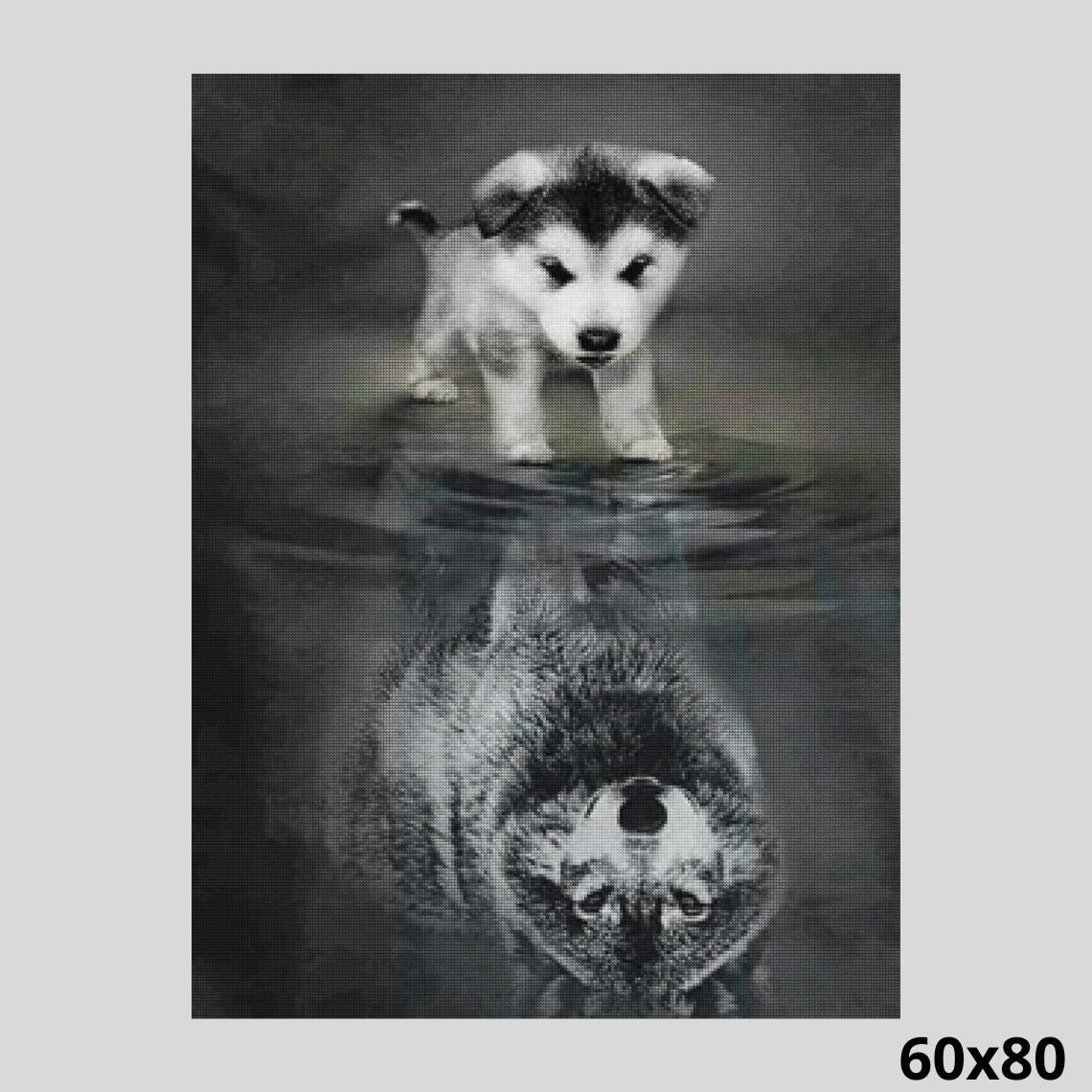 Puppy Reflection 60x80 - Diamond Painting