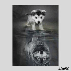 Puppy Reflection 40x50 - Diamond Painting