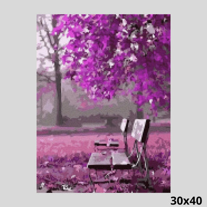 Purple Autumn in Park 30x40 - Diamond Painting