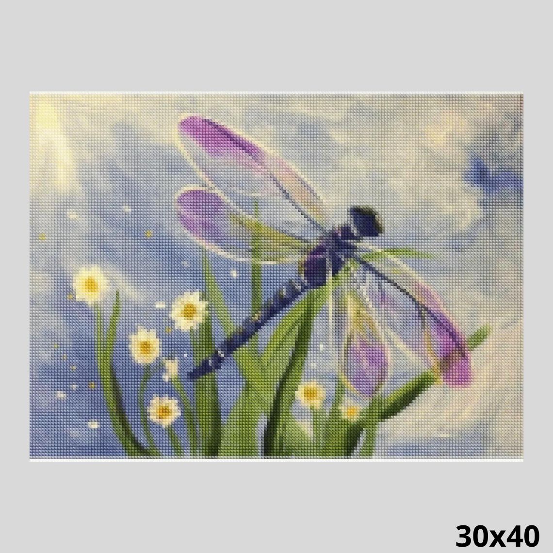 Purple Dragonfly 30x40 - Diamond Art World