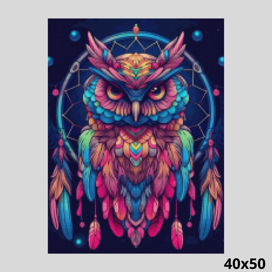 Purple Owl Dreamcatcher 40x50 Diamond Painting