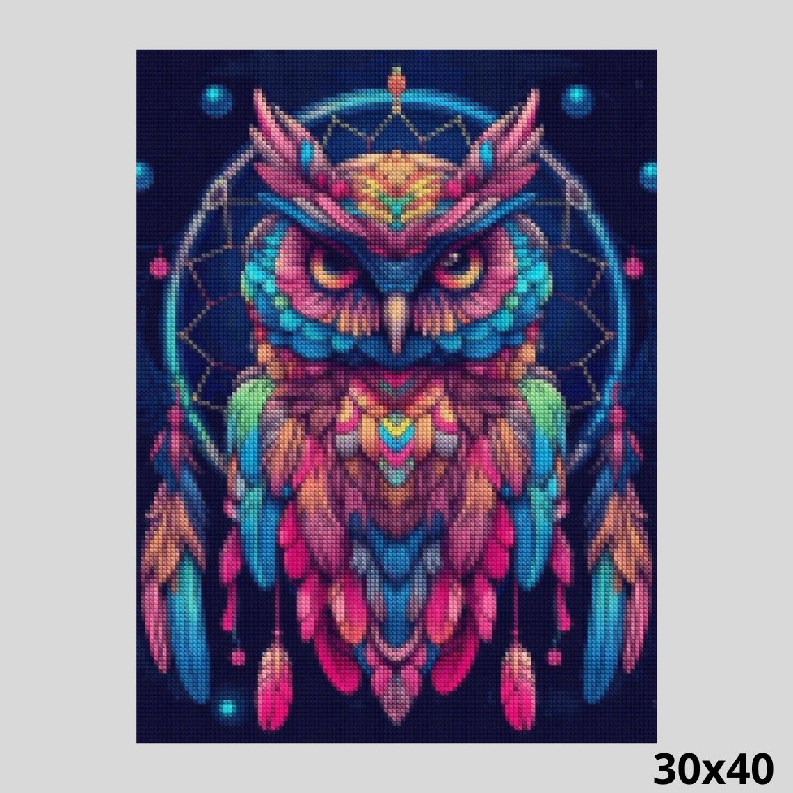 Purple Owl Dreamcatcher 30x40 Diamond Painting