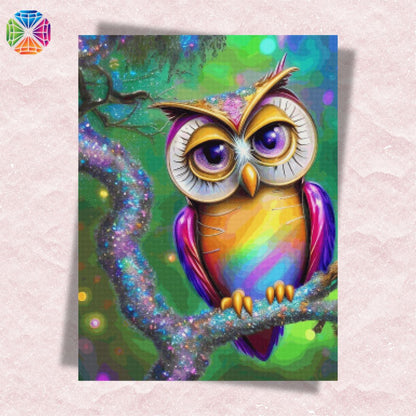 Rainbow Colored Owl - Diamond Painting