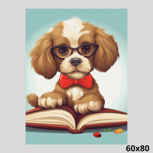 Dog Reading Book 60x80 Diamond Art World