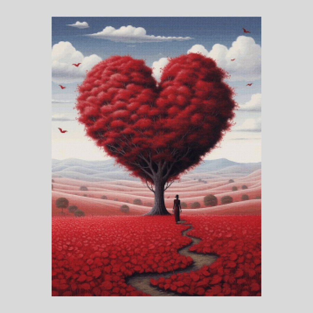 Red Heart Tree - Diamond Art World