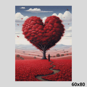 Red Heart Tree 60x80 - Diamond Art World