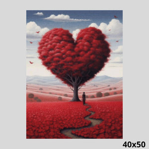 Red Heart Tree 40x50 - Diamond Art World