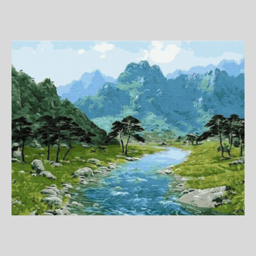 River in Mountains - Diamond Painting