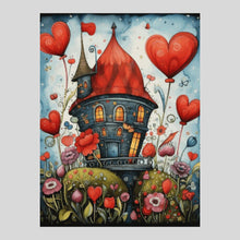 Load image into Gallery viewer, Romantic Hearts House - Diamond Painting
