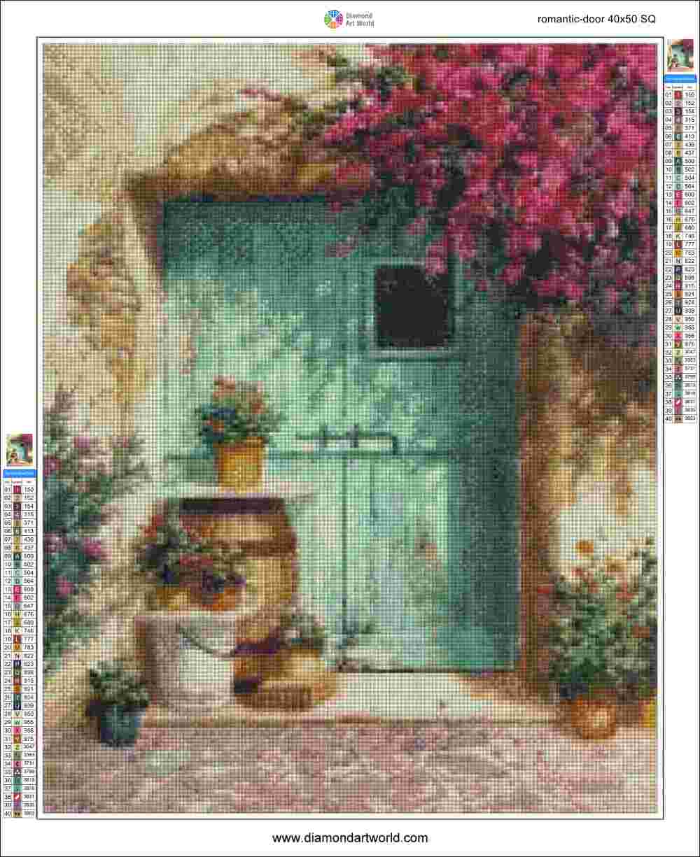 Romantic Door - Diamond Painting Layout