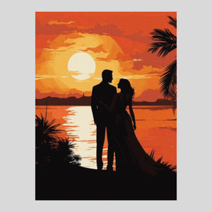 Romantic Meeting at Sunset - Diamond Art