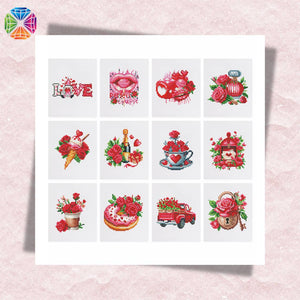 Roses - Mini Diamond Painting 12 pcs