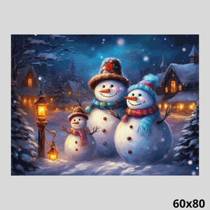 Christmas Snowman Family 60x80 - Diamond Art