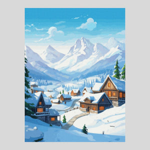 Snowy Village - Diamond Art World