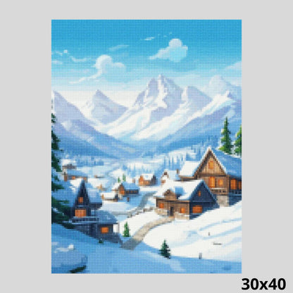 Snowy Village 30x40 - Diamond Art World