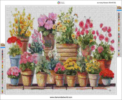 So Many Flowers - Diamond Painting Layout