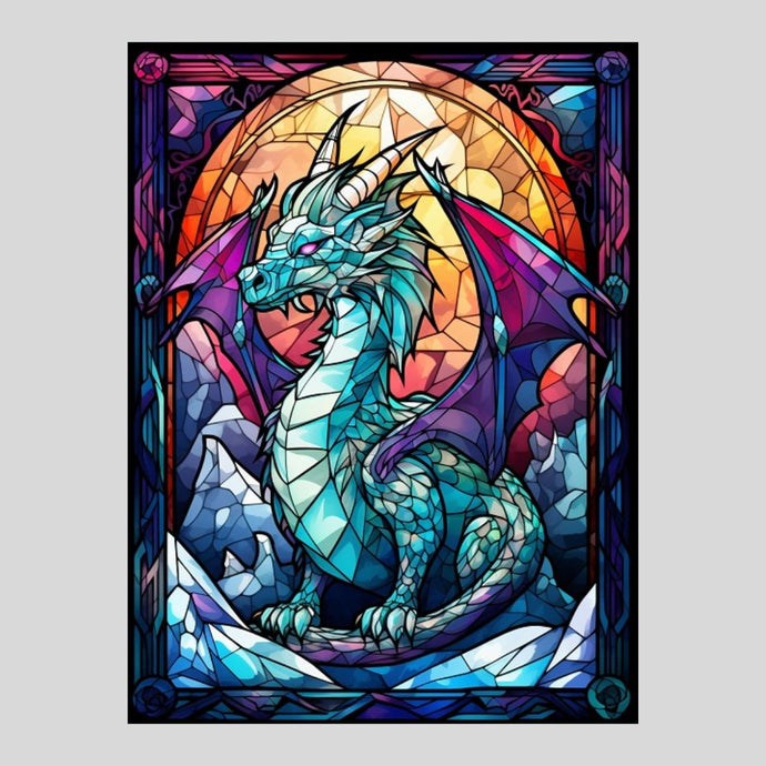 Stained Glass Dragon - AB Diamond Painting