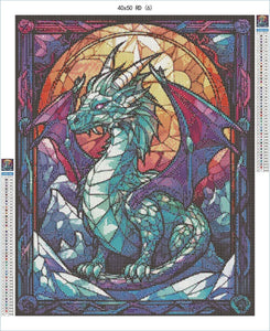 Stained Glass Dragon 40x50 RD - AB Diamond Painting