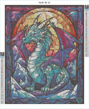 Load image into Gallery viewer, Stained Glass Dragon 40x50 SQ- AB Diamond Painting
