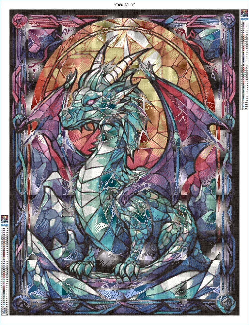 Stained Glass Dragon - AB Diamond Painting – Diamond Art World Kits