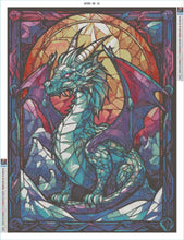 Load image into Gallery viewer, Stained Glass Dragon 60x80 SQ - AB Diamond Painting
