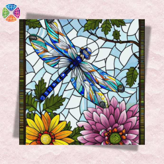 Stained Glass Dragonfly - Diamond Painting