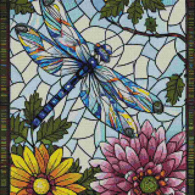 Stained Glass Dragonfly - Diamond Art